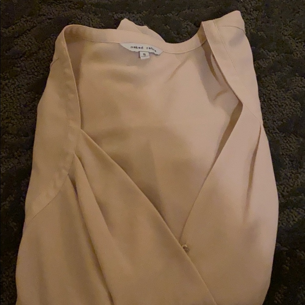 Naked Zebra Tan Flowy Blouse - Picture 2 of 3